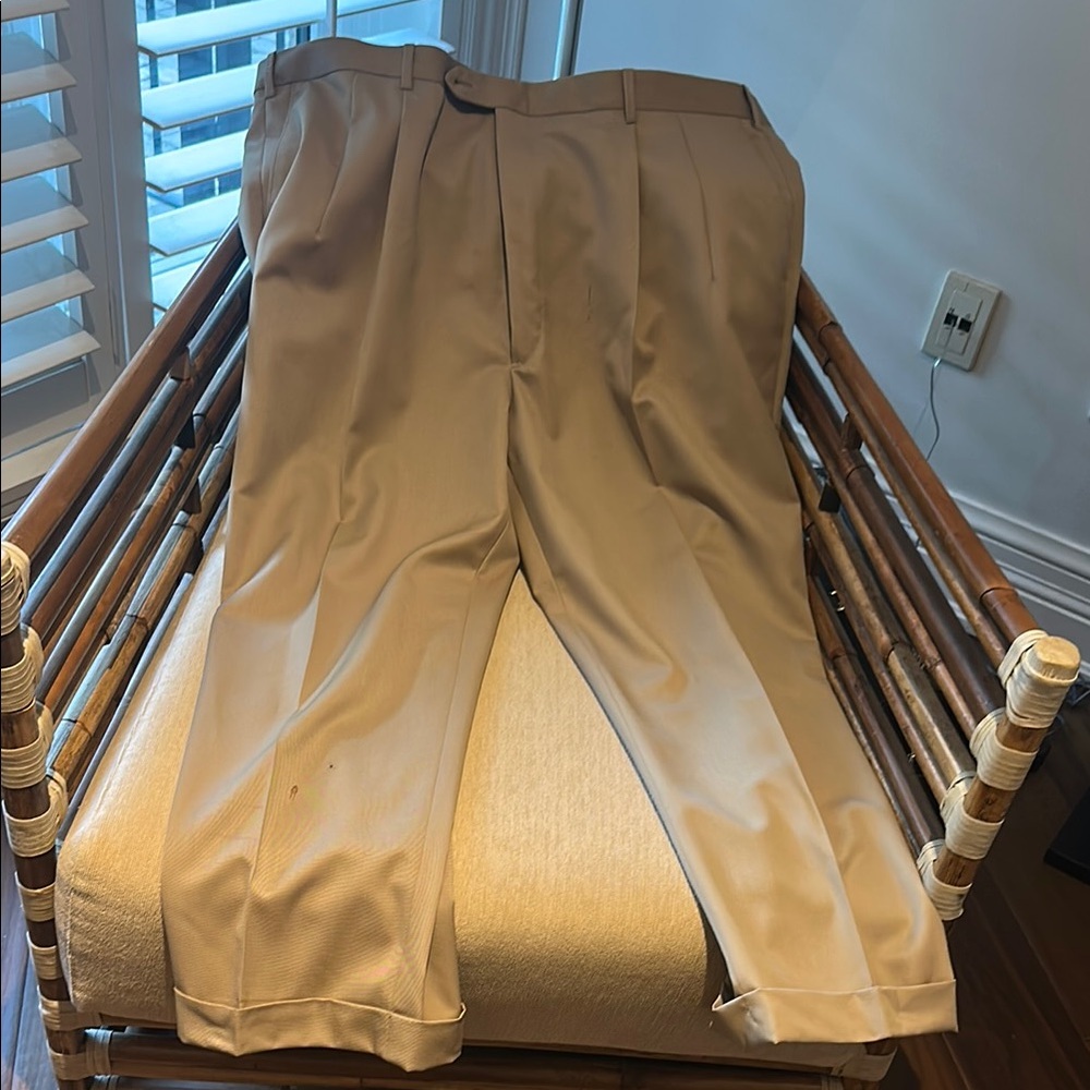 Men's Tan Dress Pants. Made in Italy.